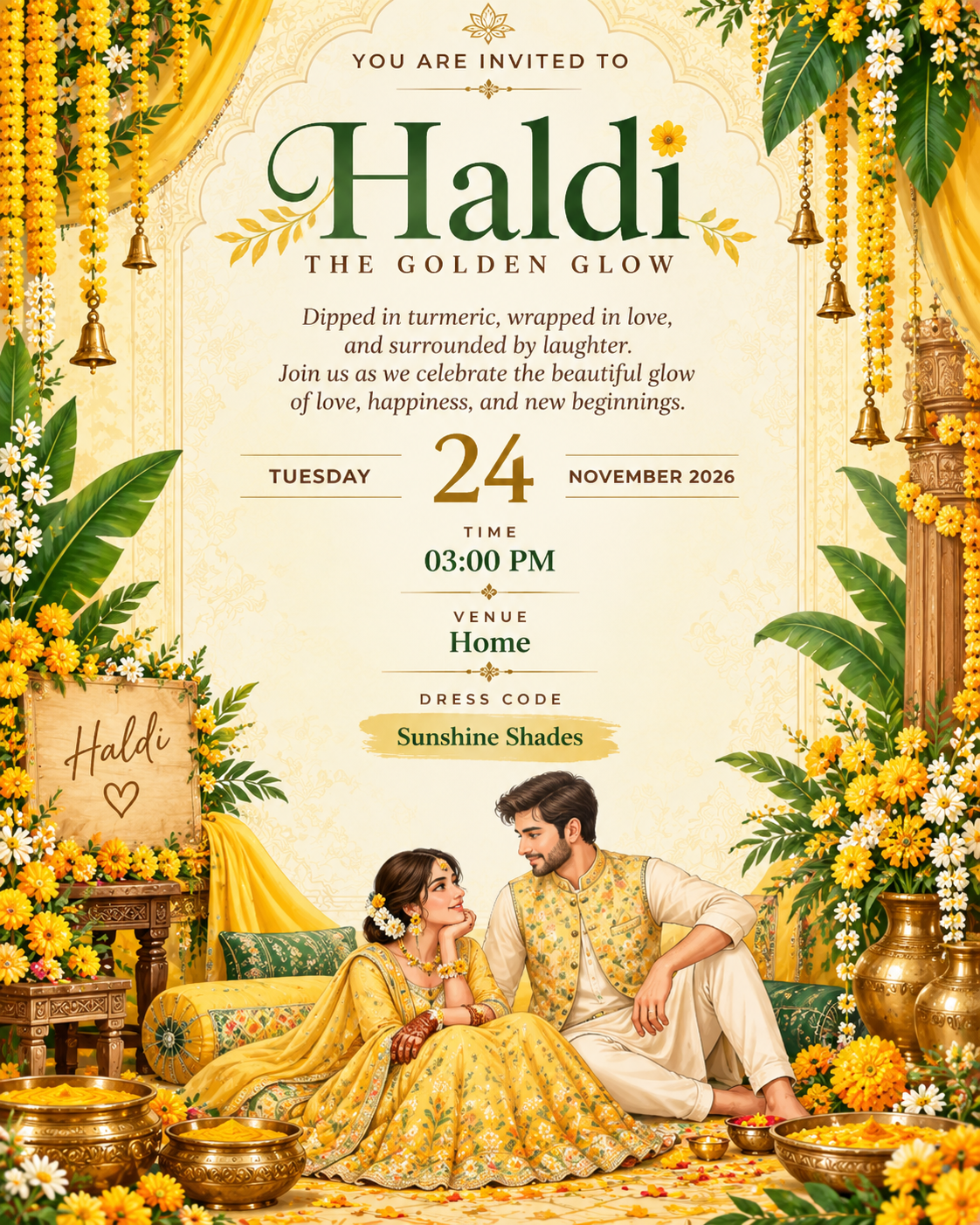 Haldi celebration invitation