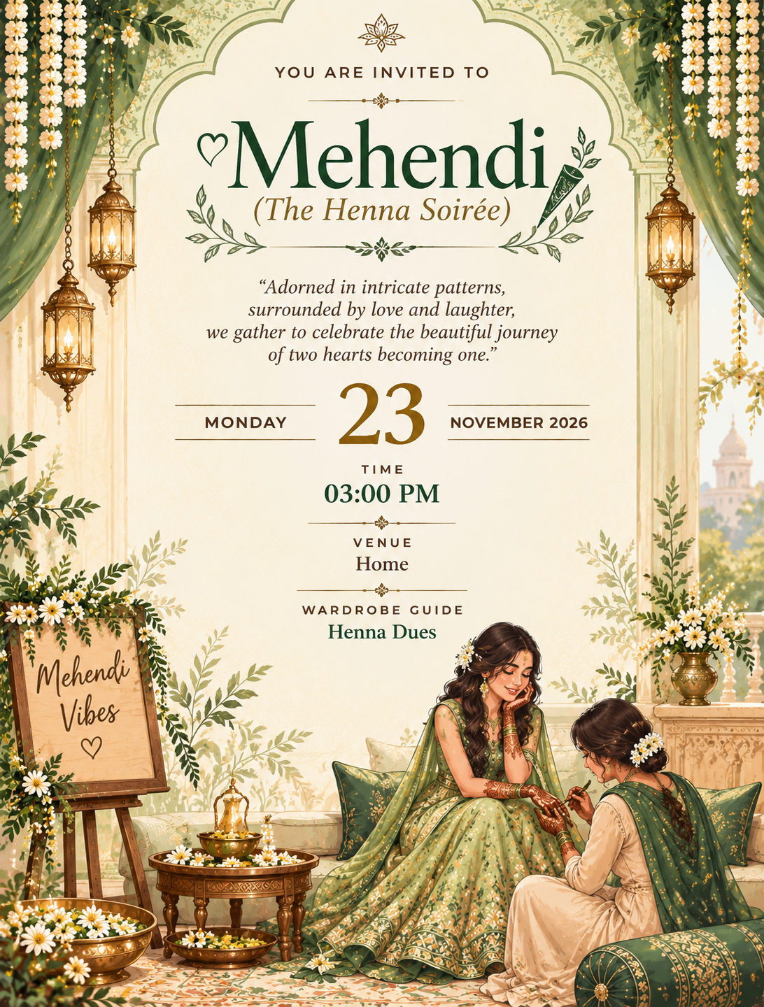 Mehndi celebration invitation